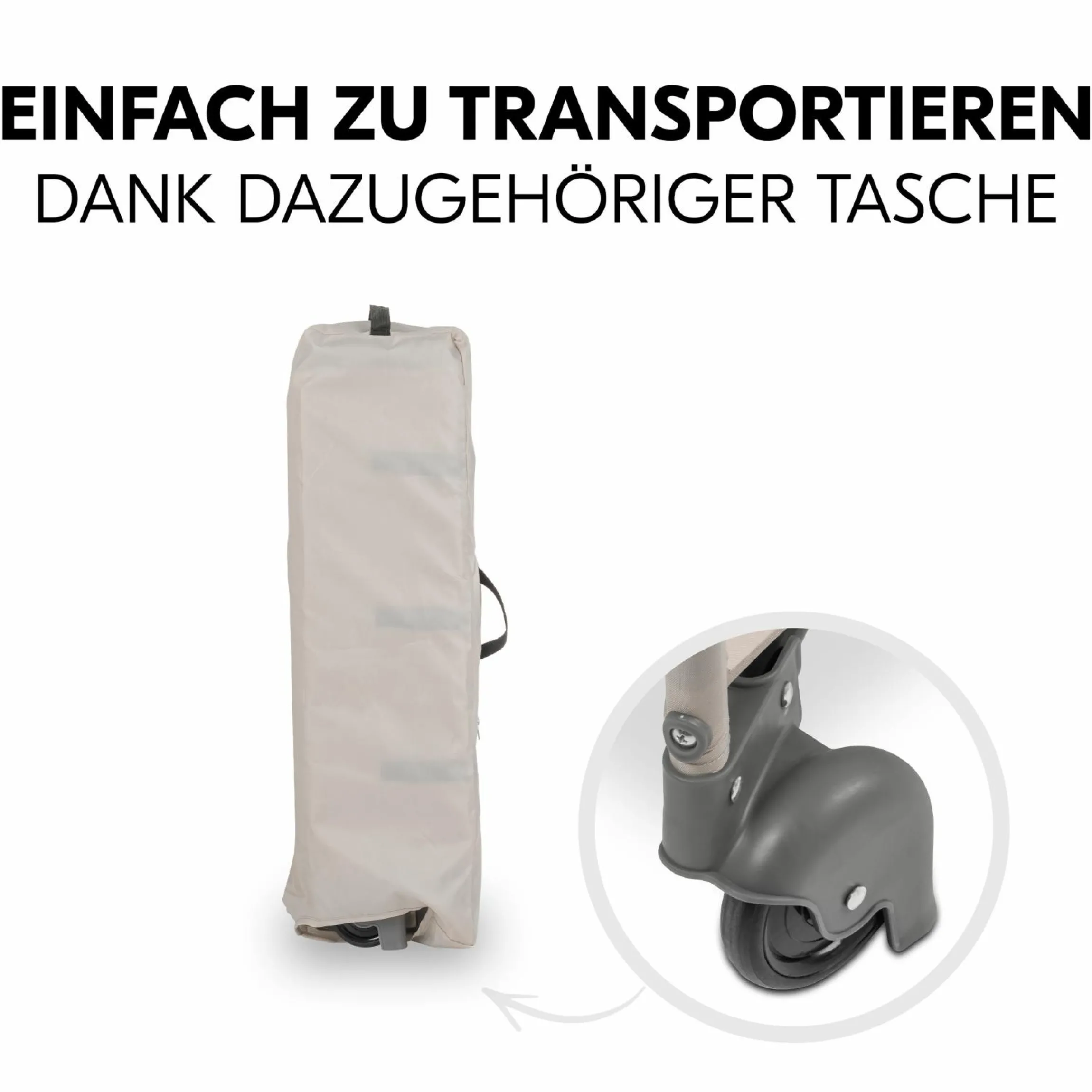 Reisebett Set Dream`n Play Go inkl. Alvi Reisebett-Matratze & Insektenschutz - Disney - Pooh Rainbow Beige