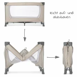 Reisebett Set Dream'n Play inkl. Alvi Reisebett Matratze & Insektenschutz - Beige