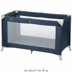 Reisebett Set Soft Dreams ab Geburt bis 15 kg mit Alvi Reisebett-Matratze, Insektenschutz & Transporttasche - Navy Blue