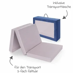 Reisebett Set Soft Dreams ab Geburt bis 15 kg mit Alvi Reisebett-Matratze, Insektenschutz & Transporttasche - Navy Blue