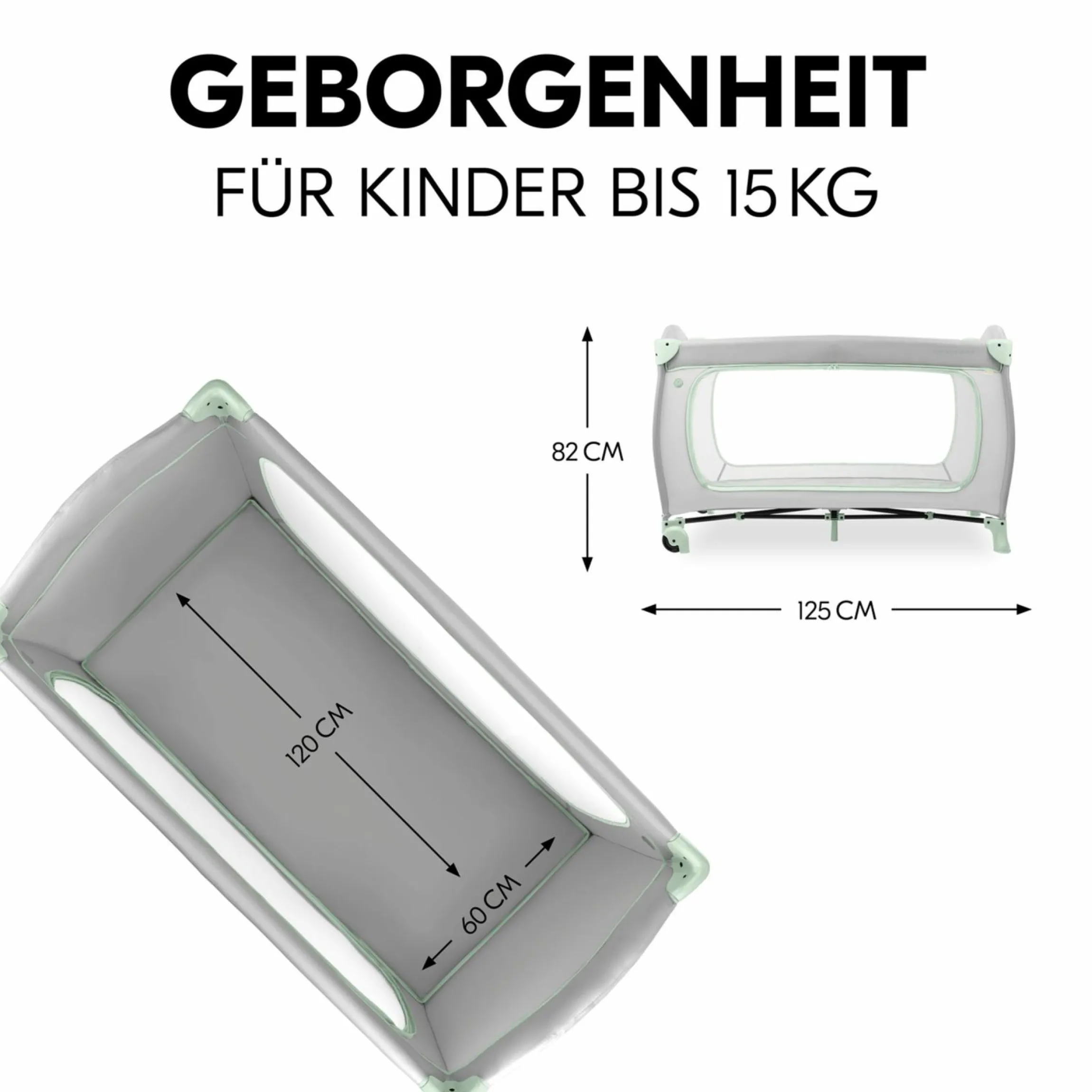 Reisebett Sleep N Play Go Plus (mit Rollen und seitlichem Einstieg) - Dusty Mint