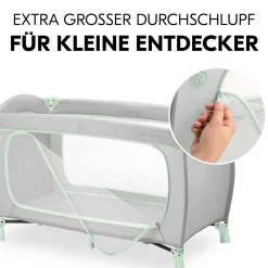 Reisebett Sleep N Play Go Plus (mit Rollen und seitlichem Einstieg) - Dusty Mint