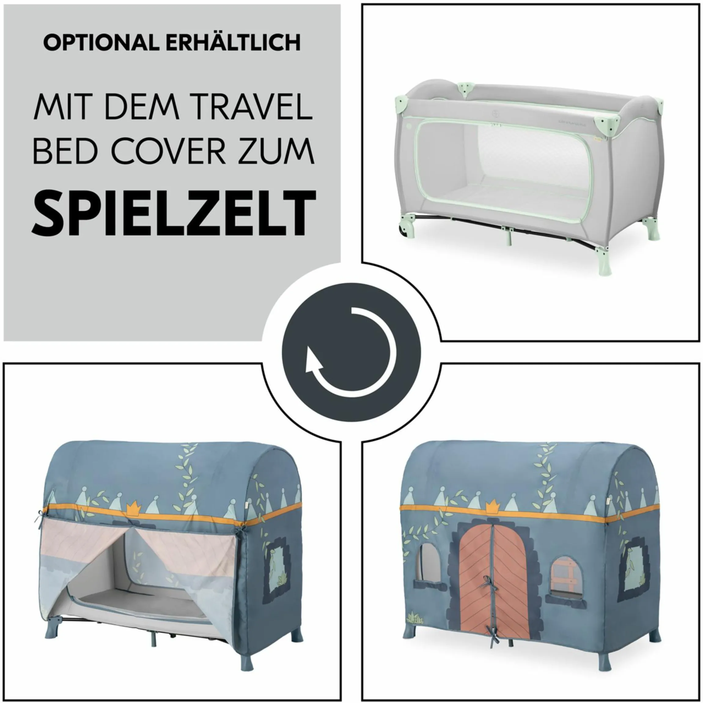 Reisebett Sleep N Play Go Plus (mit Rollen und seitlichem Einstieg) - Dusty Mint