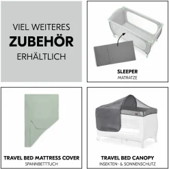 Reisebett Sleep N Play Go Plus (mit Rollen und seitlichem Einstieg) - Dusty Mint