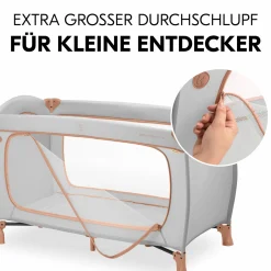 Reisebett Sleep N Play Go Plus (mit Rollen und seitlichem Einstieg) - Dusty Cork