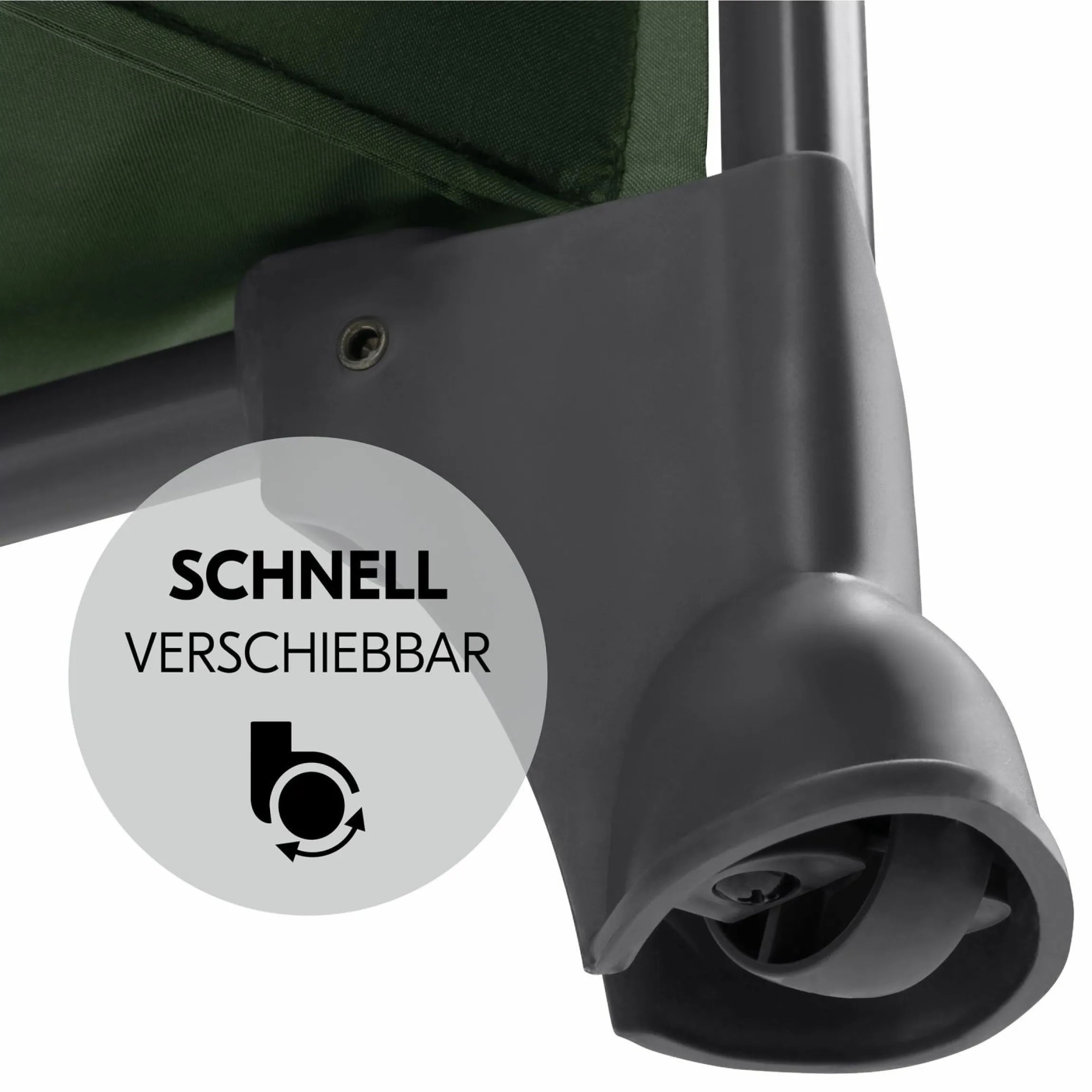 Reisebett Sparset Play N Relax Center inkl. Komfort Matratze, Einhang, Wickelauflage & Moskitonetz - Dark Green