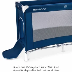 Reisebett Travel mit seitlichem Einstieg inkl. Transportasche 120 x 60 cm - Royal Blau