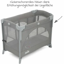 Reisebett und Beistellbett Kubbie Sleep ab Geburt-15 kg inkl. Matratze, Transporttasche & Gurtsystem - Foggy Gray - Kollektion 2025