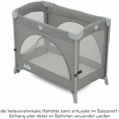 Reisebett und Beistellbett Kubbie Sleep ab Geburt-15 kg inkl. Matratze, Transporttasche & Gurtsystem - Foggy Gray - Kollektion 2025