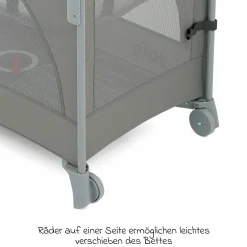 Reisebett und Beistellbett Kubbie Sleep ab Geburt-15 kg inkl. Matratze, Transporttasche & Gurtsystem - Foggy Gray - Kollektion 2025