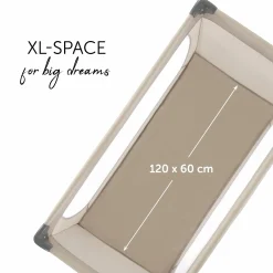 Reisebett XXL-Sparset - Dream`n Play inkl. Alvi Reisebett-Matratze + Wasserdichte Betteinlage + 2 Spannbettlaken + Insektenschutz - Beige
