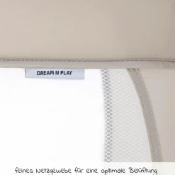 Reisebett XXL-Sparset - Dream`n Play inkl. Alvi Reisebett-Matratze + Wasserdichte Betteinlage + 2 Spannbettlaken + Insektenschutz - Beige