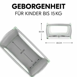 Reisebett XXL-Sparset - Sleep N Play Go Plus inkl. Alvi Reisebett-Matratze + Wasserdichte Betteinlage + 2 Spannbettlaken + Insektenschutz - Dusty Mint