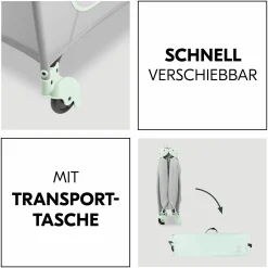 Reisebett XXL-Sparset - Sleep N Play Go Plus inkl. Alvi Reisebett-Matratze + Wasserdichte Betteinlage + 2 Spannbettlaken + Insektenschutz - Dusty Mint