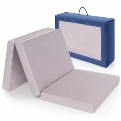Reisebettmatratze Komfort - 60 x 120 cm / Höhe 6 cm, atmungsaktiv, waschbar, schadstoffgeprüft - Grau