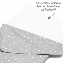Reisebett-Rollmatratze 120 x 60 cm - Sterne Grau