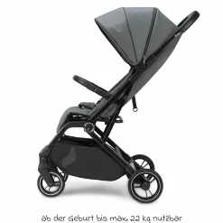 Reisebuggy & Sportwagen Boogy 2 bis 22 kg belastbar nur 7,5 kg mit Liegeposition & Regenschutz - Stone