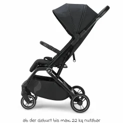 Reisebuggy & Sportwagen Boogy 2 bis 22 kg belastbar nur 7,5 kg mit Liegeposition & Regenschutz - Coal