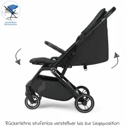 Reisebuggy & Sportwagen Boogy 2 bis 22 kg belastbar nur 7,5 kg mit Liegeposition & Regenschutz - Coal