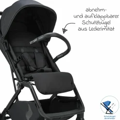 Reisebuggy & Sportwagen Boogy 2 bis 22 kg belastbar nur 7,5 kg mit Liegeposition & Regenschutz - Coal