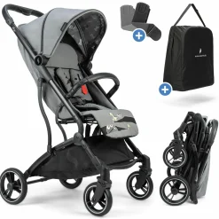 Reisebuggy & Sportwagen Boogy bis 22 kg belastbar nur 6,8 kg leicht inkl. Adapter, Regenschutz & Transporttasche - Monster