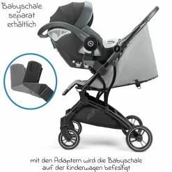 Reisebuggy & Sportwagen Boogy bis 22 kg belastbar nur 6,8 kg leicht inkl. Adapter, Regenschutz & Transporttasche - Monster
