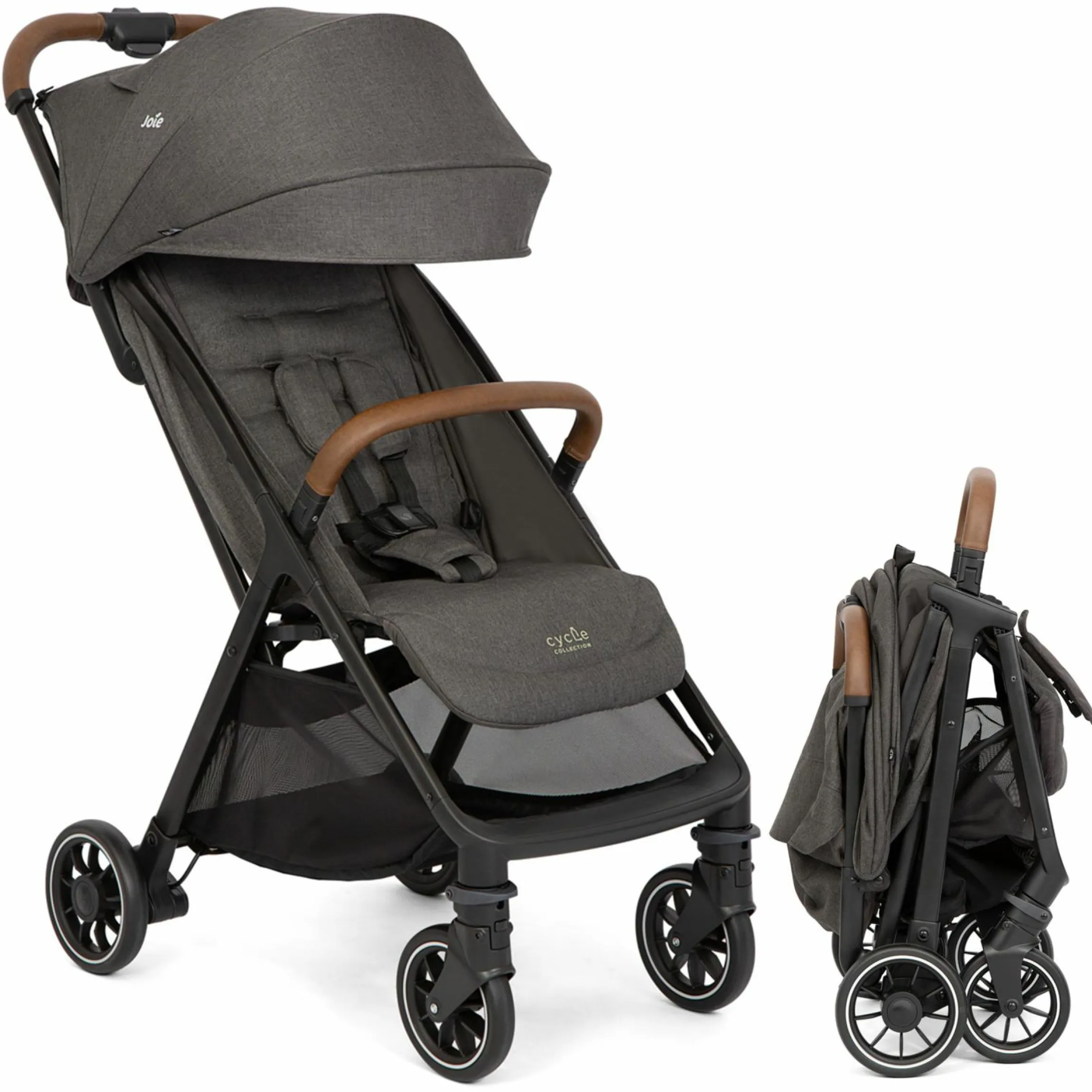 Reisebuggy & Sportwagen Pact Pro bis 22 kg belastbar mit Liegeposition nur 6,3 kg leicht inkl. Transporttasche, Adapter & Regenschutz - Cycle - Shell Grey