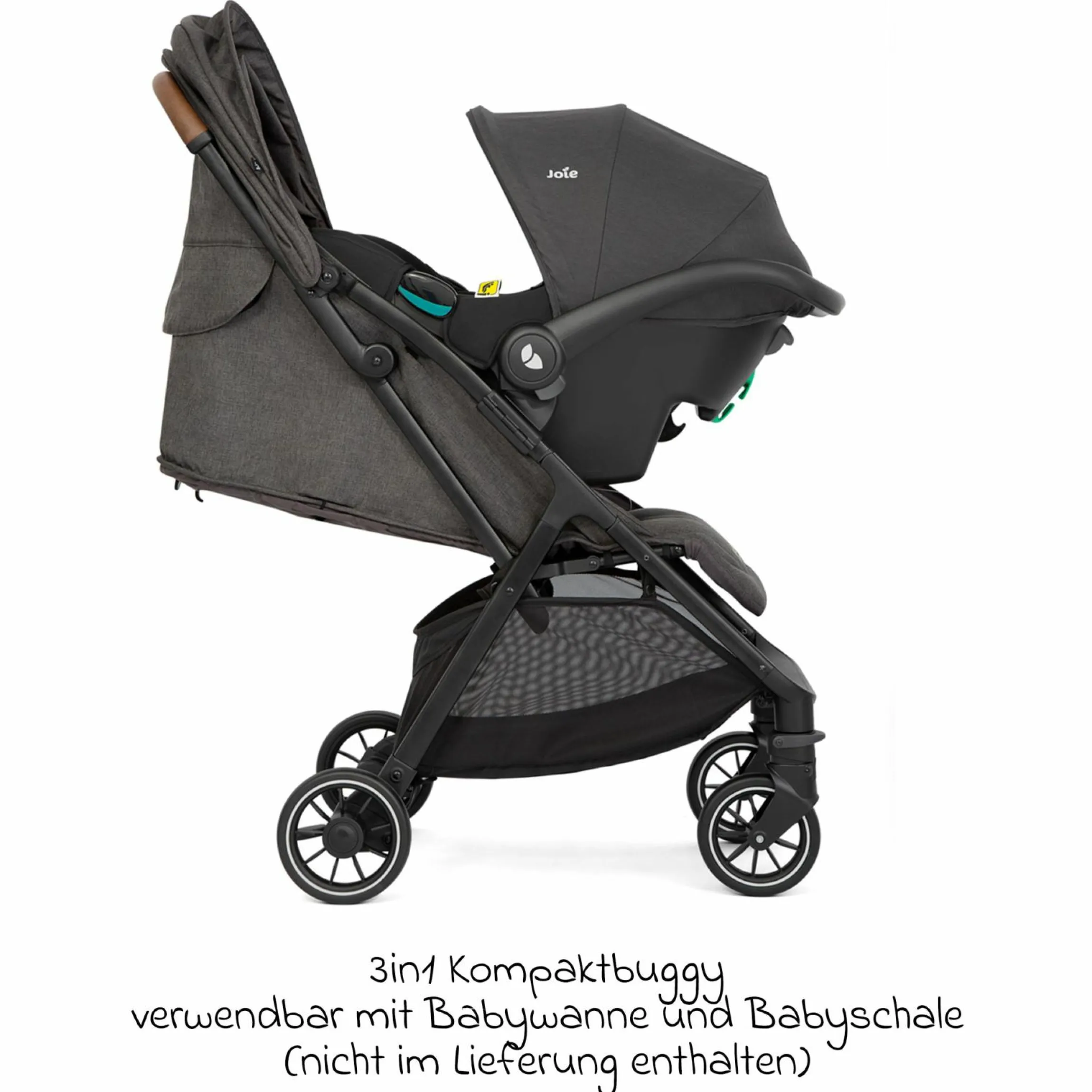 Reisebuggy & Sportwagen Pact Pro bis 22 kg belastbar mit Liegeposition nur 6,3 kg leicht inkl. Transporttasche, Adapter & Regenschutz - Cycle - Shell Grey