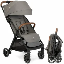 Reisebuggy & Sportwagen Pact Pro bis 22 kg belastbar mit Liegeposition nur 6,3 kg leicht inkl. Transporttasche, Adapter & Regenschutz - Pebble - Kollektion 2025