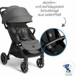 Reisebuggy & Sportwagen Parcel LX bis 22 kg belastbar nur 7,7 kg leicht mit Liegefunktion inkl. Regenschutz, Adapter & Transporttasche - Signature - Evergreen