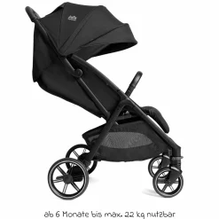Reisebuggy & Sportwagen Parcel LX bis 22 kg belastbar nur 7,7 kg leicht mit Liegefunktion inkl. Regenschutz, Adapter & Transporttasche - Signature - Eclipse