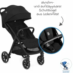 Reisebuggy & Sportwagen Parcel LX bis 22 kg belastbar nur 7,7 kg leicht mit Liegefunktion inkl. Regenschutz, Adapter & Transporttasche - Signature - Eclipse