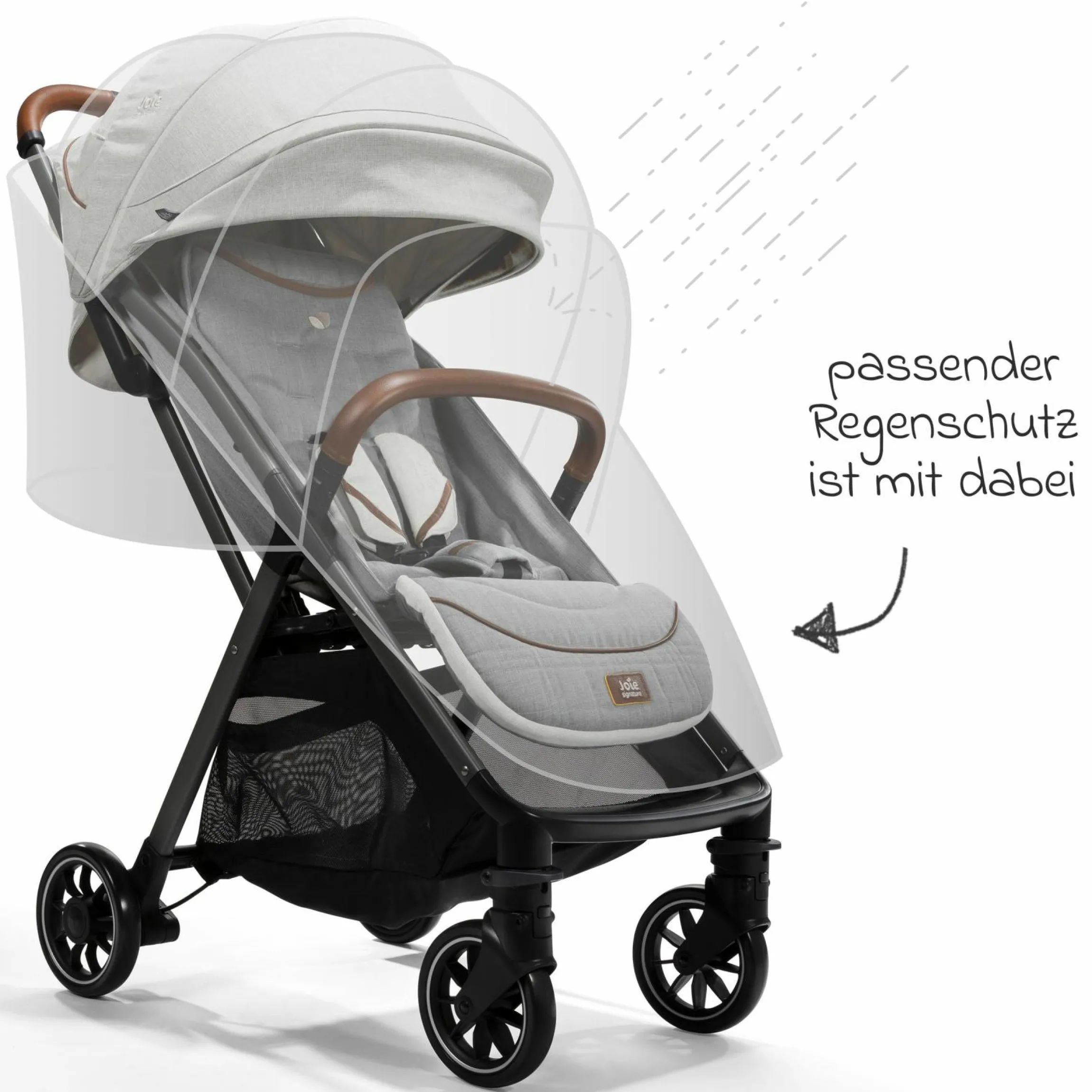 Reisebuggy & Sportwagen Parcel bis 22 kg belastbar nur 6,9 kg leicht mit Liegefunktion inkl. Regenschutz, Adapter & Transporttasche - Signature - Oyster