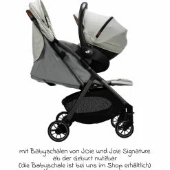 Reisebuggy & Sportwagen Parcel bis 22 kg belastbar nur 6,9 kg leicht mit Liegefunktion inkl. Regenschutz, Adapter & Transporttasche - Signature - Oyster