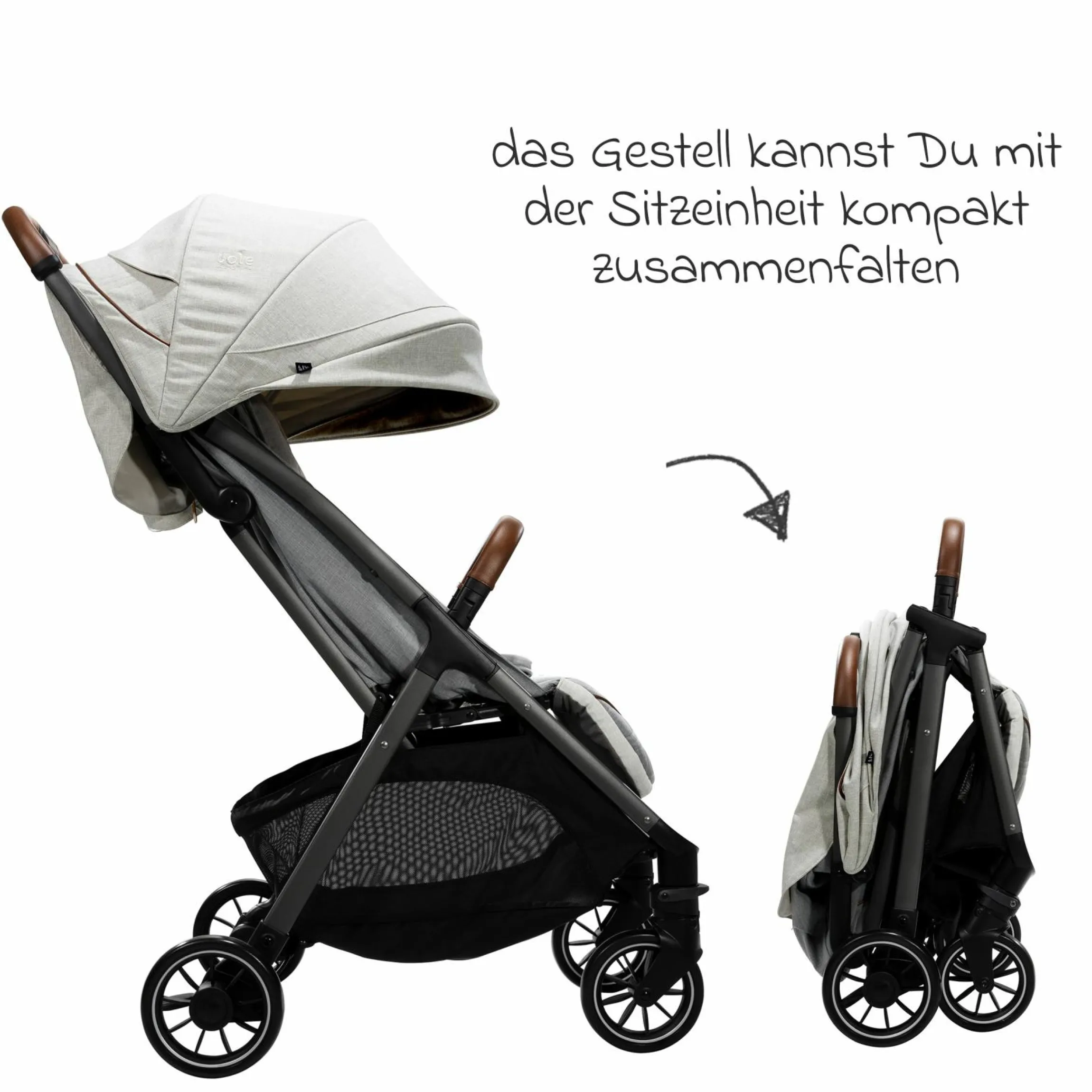 Reisebuggy & Sportwagen Parcel bis 22 kg belastbar nur 6,9 kg leicht mit Liegefunktion inkl. Regenschutz, Adapter & Transporttasche - Signature - Oyster