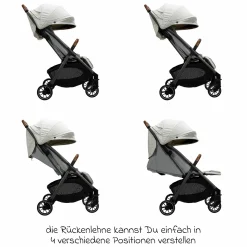 Reisebuggy & Sportwagen Parcel bis 22 kg belastbar nur 6,9 kg leicht mit Liegefunktion inkl. Regenschutz, Adapter & Transporttasche - Signature - Oyster
