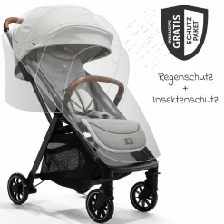 Reisebuggy & Sportwagen Parcel bis 22 kg belastbar nur 6,9 kg leicht mit Liegefunktion inkl. Regenschutz, Insektenschutz, Adapter & Transporttasche - Signature - Oyster