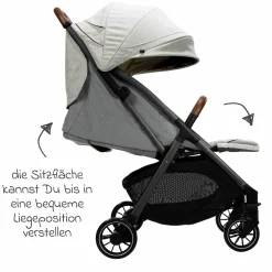 Reisebuggy & Sportwagen Parcel bis 22 kg belastbar nur 6,9 kg leicht mit Liegefunktion inkl. Regenschutz, Insektenschutz, Adapter & Transporttasche - Signature - Oyster