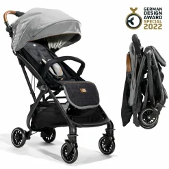 Reisebuggy & Sportwagen Tourist bis 15 kg belastbar nur 6,6 kg leicht mit Liegefunktion inkl. Regenschutz, Adapter, Tragegurt & Tragetasche - Signature - Carbon