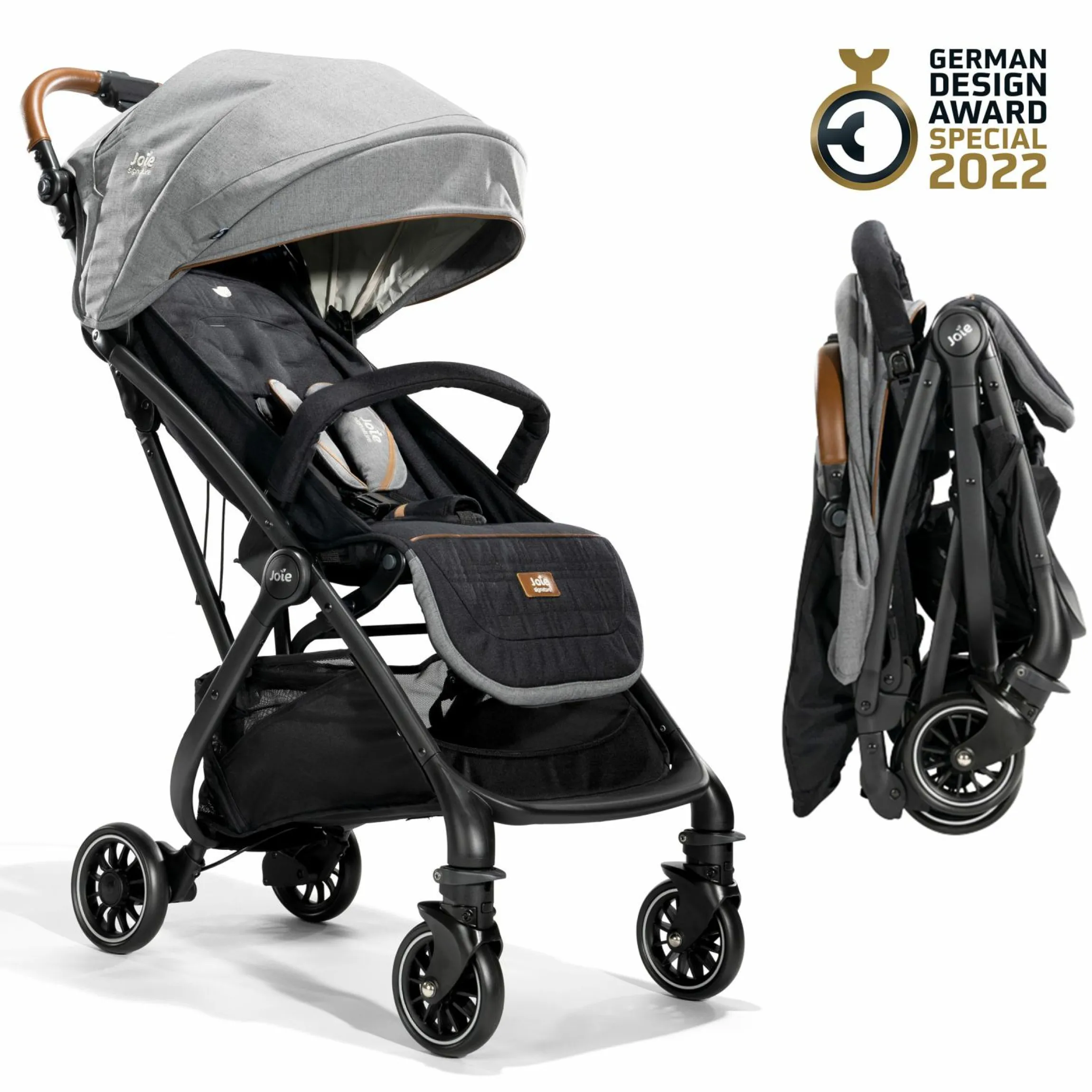 Reisebuggy & Sportwagen Tourist bis 15 kg belastbar nur 6,6 kg leicht mit Liegefunktion inkl. Regenschutz, Adapter, Tragegurt & Tragetasche - Signature - Carbon