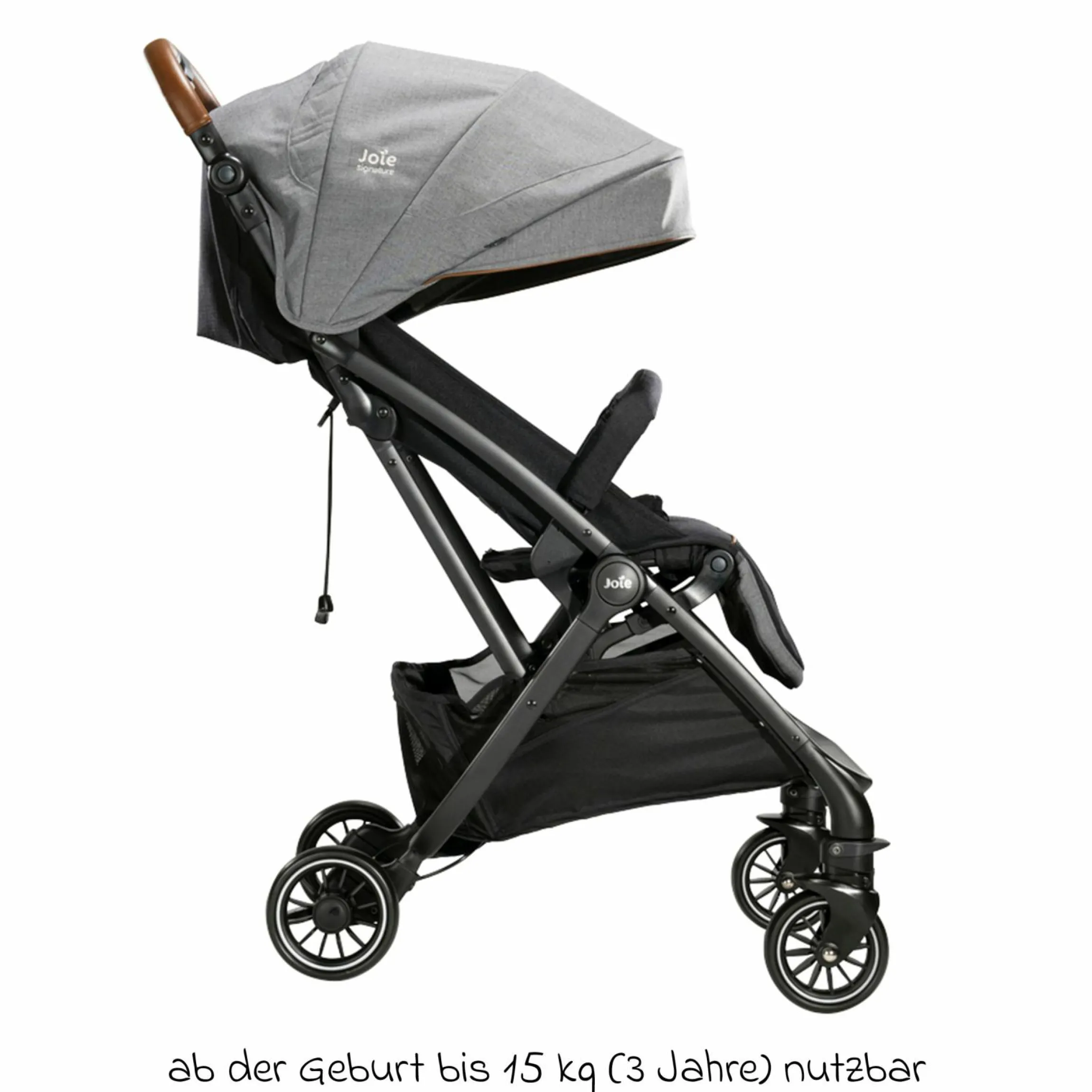 Reisebuggy & Sportwagen Tourist bis 15 kg belastbar nur 6,6 kg leicht mit Liegefunktion inkl. Regenschutz, Adapter, Tragegurt & Tragetasche - Signature - Carbon
