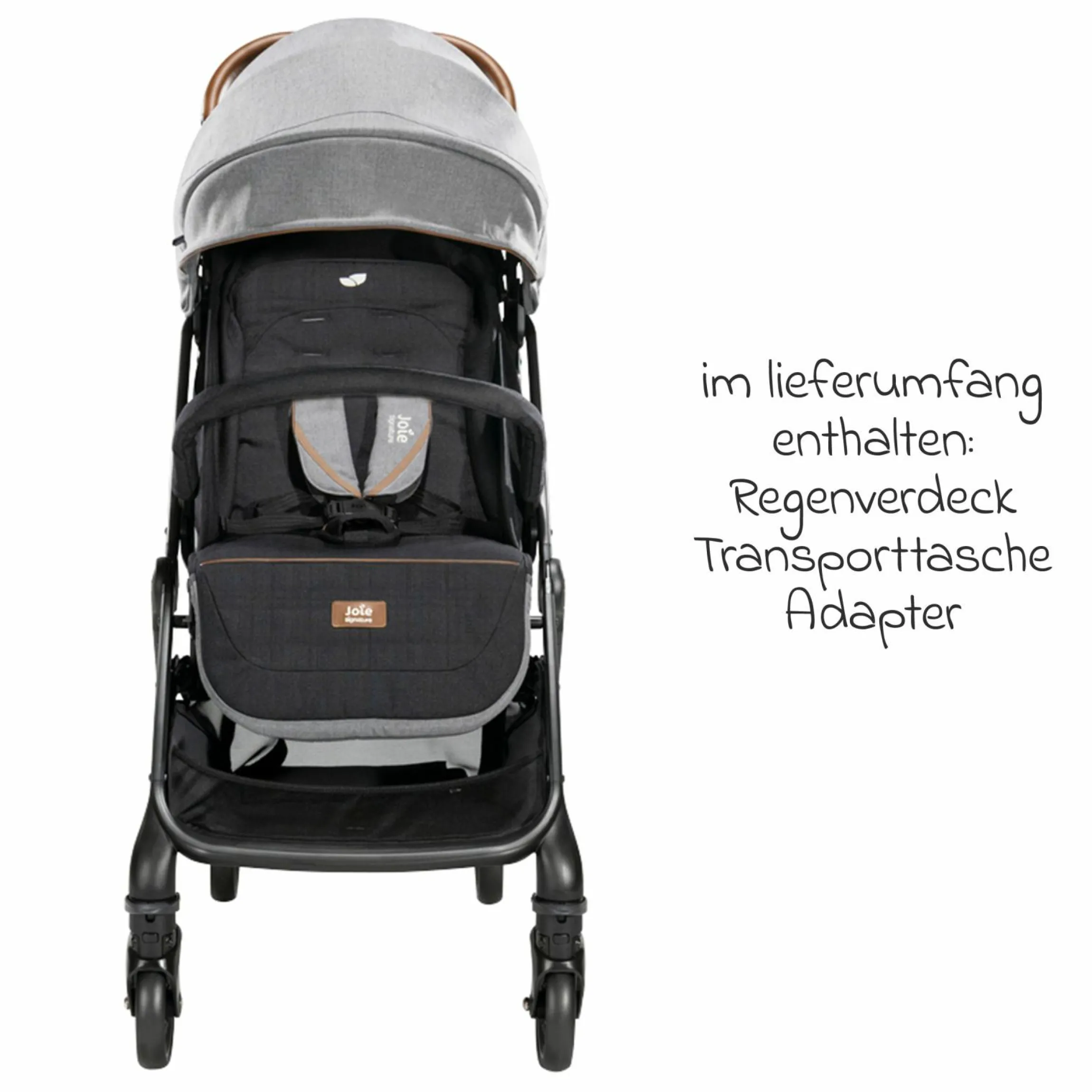 Reisebuggy & Sportwagen Tourist bis 15 kg belastbar nur 6,6 kg leicht mit Liegefunktion inkl. Regenschutz, Adapter, Tragegurt & Tragetasche - Signature - Carbon