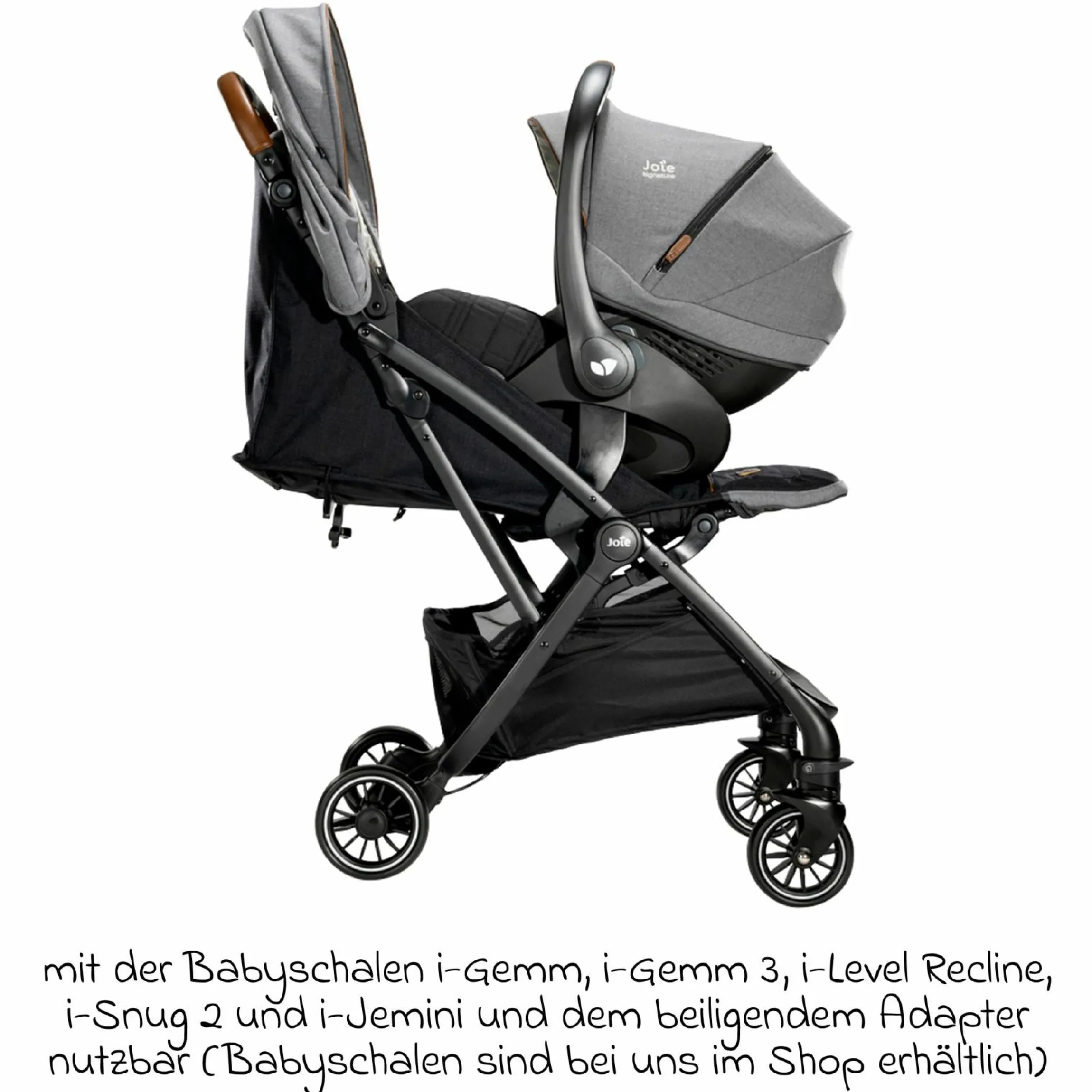 Reisebuggy & Sportwagen Tourist bis 15 kg belastbar nur 6,6 kg leicht mit Liegefunktion inkl. Regenschutz, Adapter, Tragegurt & Tragetasche - Signature - Carbon
