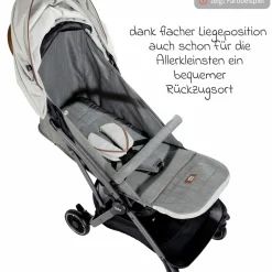 Reisebuggy & Sportwagen Tourist bis 15 kg belastbar nur 6,6 kg leicht mit Liegefunktion inkl. Regenschutz, Adapter, Tragegurt & Tragetasche - Signature - Carbon