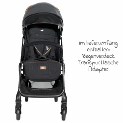 Reisebuggy & Sportwagen Tourist bis 15 kg belastbar nur 6,6 kg leicht mit Liegefunktion inkl. Regenschutz, Adapter, Tragegurt & Tragetasche - Signature - Eclipse