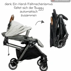 Reisebuggy & Sportwagen Tourist bis 15 kg belastbar nur 6,6 kg leicht mit Liegefunktion inkl. Regenschutz, Adapter, Tragegurt & Tragetasche - Signature - Eclipse