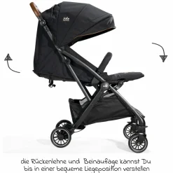 Reisebuggy & Sportwagen Tourist bis 15 kg belastbar nur 6,6 kg leicht mit Liegefunktion inkl. Regenschutz, Adapter, Tragegurt & Tragetasche - Signature - Eclipse