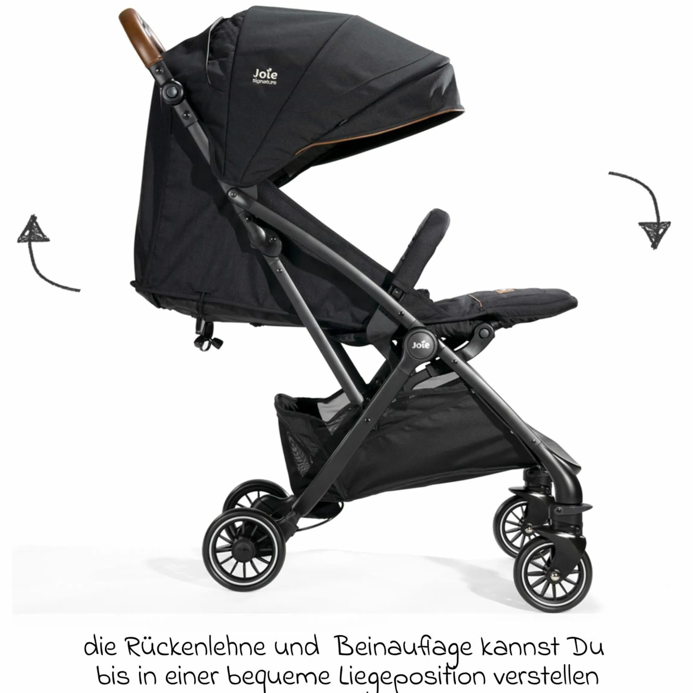 Reisebuggy & Sportwagen Tourist bis 15 kg belastbar nur 6,6 kg leicht mit Liegefunktion inkl. Regenschutz, Adapter, Tragegurt & Tragetasche - Signature - Eclipse