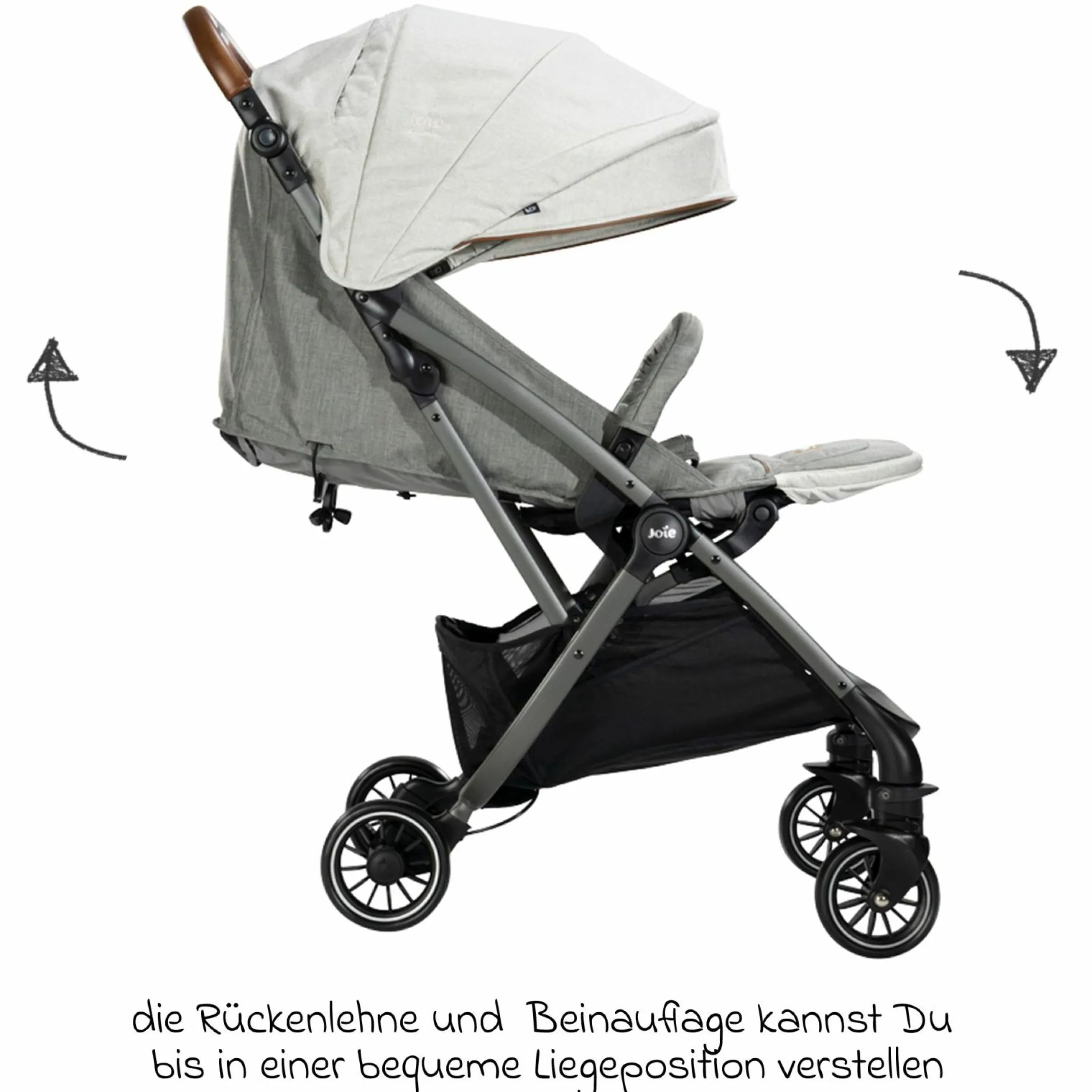 Reisebuggy & Sportwagen Tourist bis 15 kg belastbar nur 6,6 kg leicht mit Liegefunktion inkl. Regenschutz, Adapter, Tragegurt & Tragetasche - Signature - Oyster