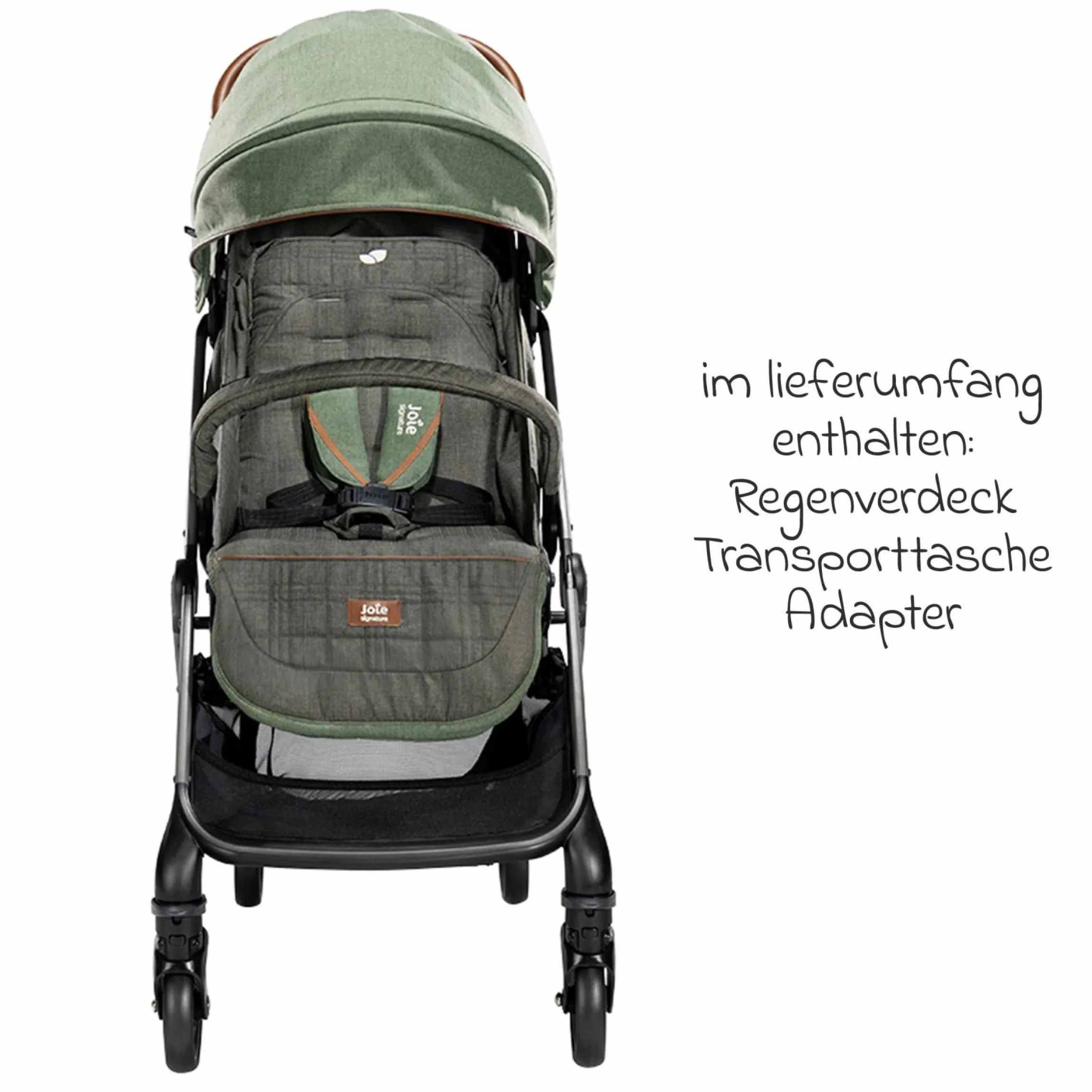 Reisebuggy & Sportwagen Tourist bis 15 kg belastbar nur 6,6 kg leicht mit Liegefunktion inkl. Regenschutz, Adapter, Tragegurt & Tragetasche - Signature - Pine